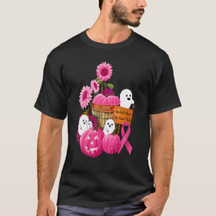 Womens In October We Wear Pink Ghosts & Pumpkins F T-Shirt
