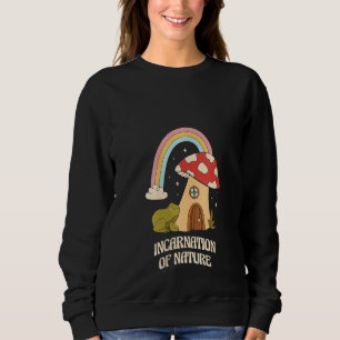 Womens Incarnation Of Nature Cute Frog With Mushro Sweatshirt