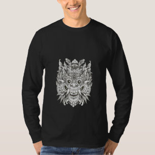 Womens Indonesian Barong Shirt Bali Mask Shirt Bal