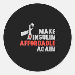 Womens Insulin Therapy Diabetes Awareness Blood Gl Classic Round Sticker
