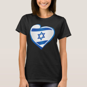 WOMENS, Israel Flag Heart T-Shirt