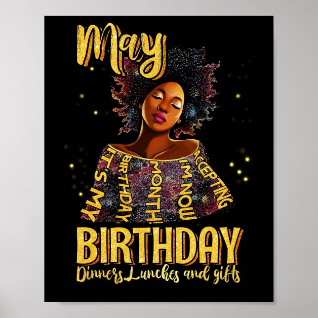 Womens It’s My Birthday May Accepting Birthday Poster (Front)