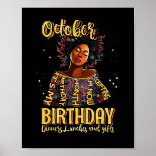 Womens It’s My Birthday October Accepting Birthday Poster