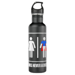 Womens It Was Never A Dress Superhero Women's Powe 710 Ml Water Bottle