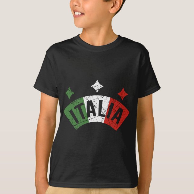 Womens Italia Italian Flag Distressed Italy Family T-Shirt (Front)