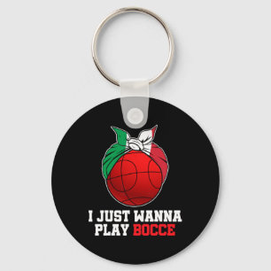 Womens Italian Bowling Game Italy Bocci Player Boc Key Ring
