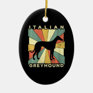 womens italian greyhound dog 70s gift ceramic tree decoration