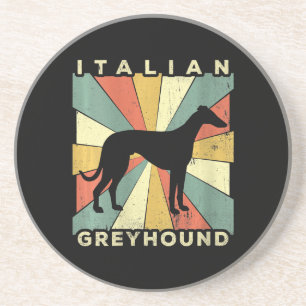 womens italian greyhound dog  70s  gift coaster