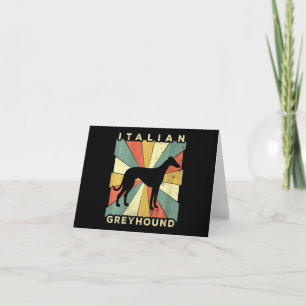 womens italian greyhound dog 70s gift note card
