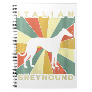 Womens Italian Greyhound Dog 70s Gift V-Neck Notebook