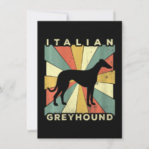 womens italian greyhound dog  70s  gift v-neck thank you card