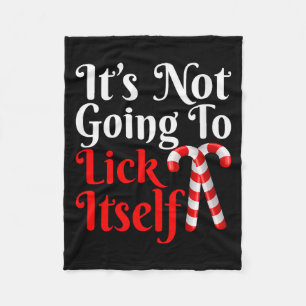 Womens It's Going To Lick Itself Funny Candy Cane Fleece Blanket