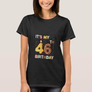 Womens It's My 46th Birthday Donut 46 Years Old Bi T-Shirt