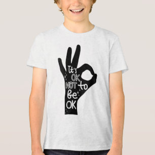 Womens Its Okay To Not Be Okay Hand Suicide Preven Tri-Blend Shirt