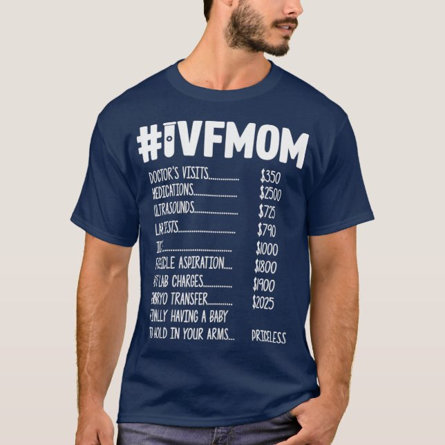 Womens IVF Gift Warrior Mum Price ransfer Day T-Shirt (Front)