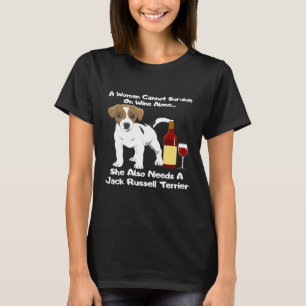 Womens Jack Russell Terrier Parson Russell Wine Lo T-Shirt