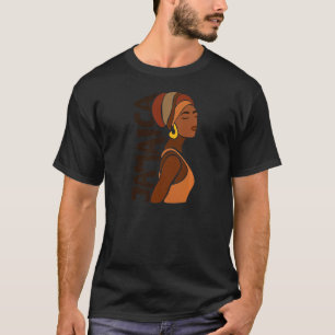 Womens Jamaica Jamaican Souvenir Caribbean Black E T-Shirt