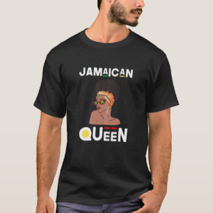 Womens Jamaican Queen Jamaican Flag Sunglasses Jam T-Shirt