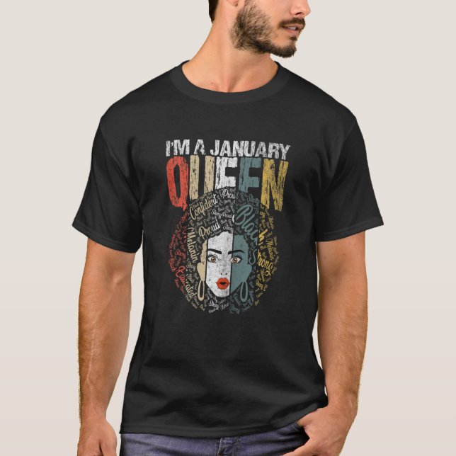 Womens January birthday   for women A Queen Was Bo T-Shirt (Front)