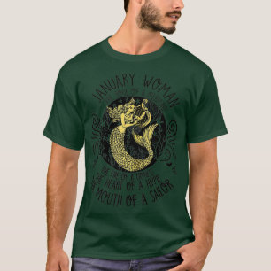 Womens January girl The Soul Of A Mermaid January  T-Shirt