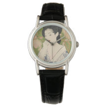 Women's Japanese Geisha Kimono Woodcut Watch