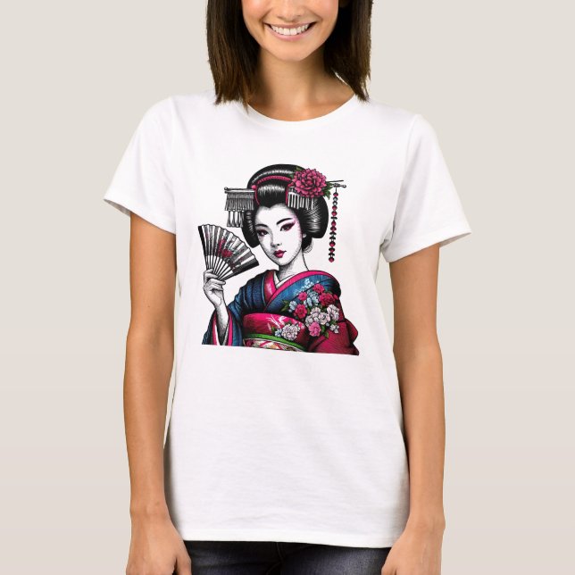 Women's Japanese Geisha Tshirt  (Front)