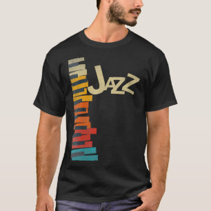 Womens Jazz Music Lover Retro Vintage Piano Pianis T-Shirt