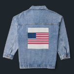 Women's jeans jacket, USA flag (Jacket) Denim Jacket<br><div class="desc">Style: Women's jeans jacket (Jean Jacket) This women's custom jeans jacket is your personal fashion statement! Personalize there with style create by Designer Carlos Vieira Mendes, quality in our online shop your image or favorite. Highlight your individuality with this jeans jacket in cotton blend. Size and Cutting The model measures...</div>