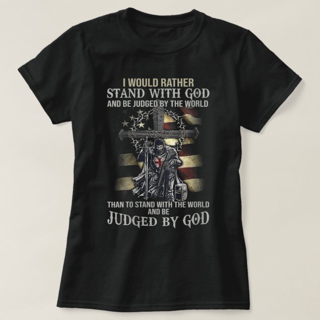 Womens Jesus Cross Knight Templar Stand With God J T-Shirt (Design Front)