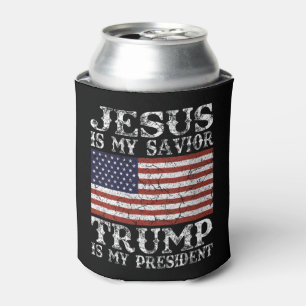 Womens Jesus Is My Savior Trump is My President 20 Can Cooler