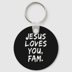 Womens Jesus Loves You Fam Christian Believer Fait Key Ring