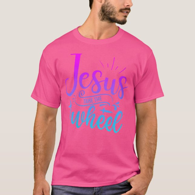 Womens Jesus Take The Wheel Truck God Believer Tee (Front)