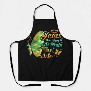 Womens Jesus The Way Truth Life Women Christian Le Apron