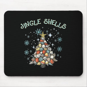 Womens Jingle Shells Christmas Tree Snowflakes Cel Mouse Mat