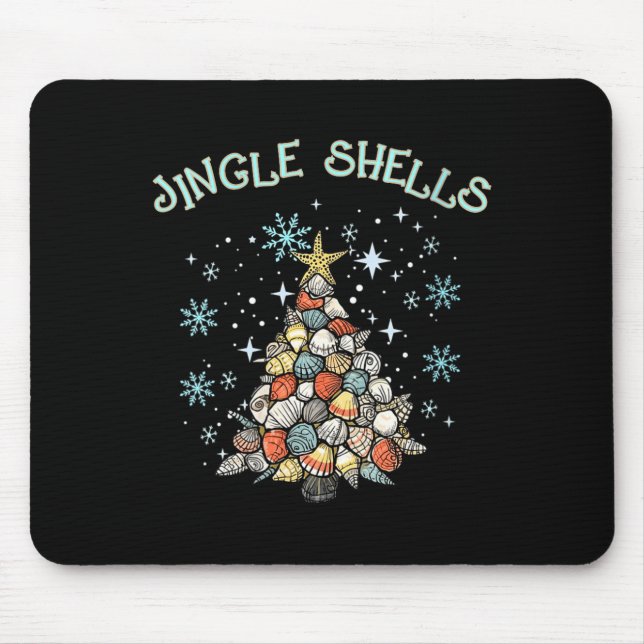 Womens Jingle Shells Christmas Tree Snowflakes Cel Mouse Mat (Front)