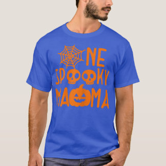 Womens JO5E One Spooky Mama Pumpkin Autumn Mum Hal T-Shirt