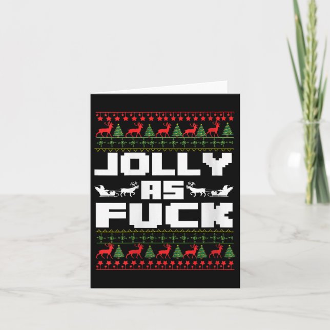 Womens Jolly As For Funny Christmas Raunchy Cuss W Card (Front)