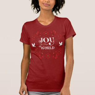 Women's Joy to the World Christmas Red T-Shirt