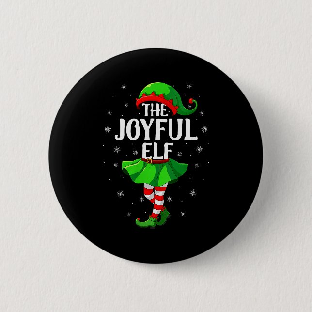 Womens Joyful Elf Christmas Girls Women Elf Squad  6 Cm Round Badge (Front)
