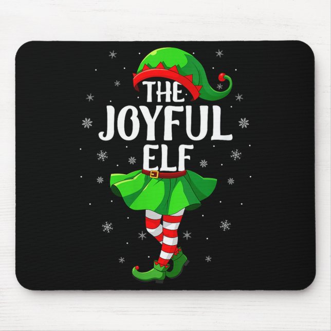 Womens Joyful Elf Christmas Girls Women Elf Squad  Mouse Mat (Front)