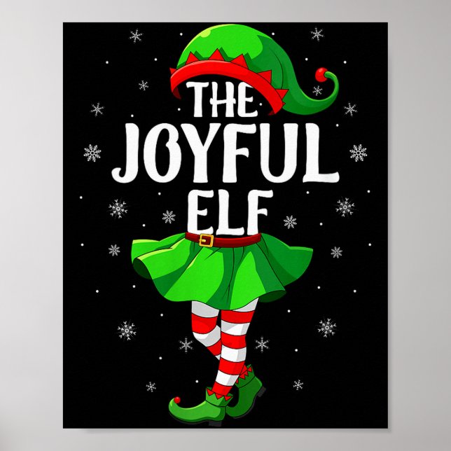 Womens Joyful Elf Christmas Girls Women Elf Squad  Poster (Front)