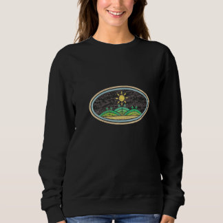 Womens Joyful Vacation - Mountain Sun Nature Retro Sweatshirt