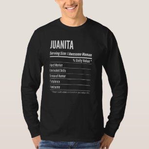 Womens Juanita Nutritional Facts Serving Size Cal T-Shirt