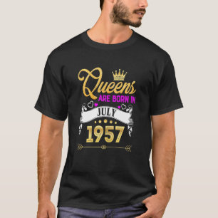 Womens July 1957  65 Years Old 65th Birthday Queen T-Shirt
