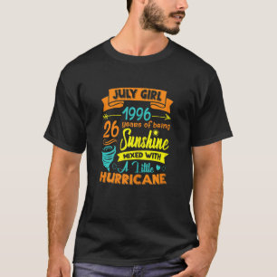 Womens July 1996 26 Years Old Sunshine Mixed With T-Shirt