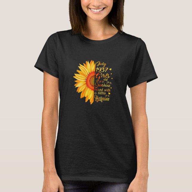 Womens July Girl 1937 85 Years Old 85th Birthday T-Shirt (Front)