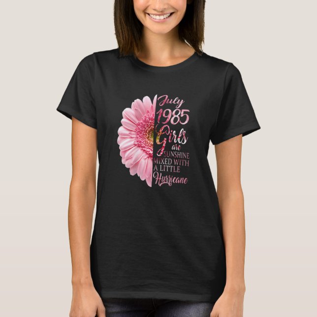 Womens July Girl 1985 37 Years Old 37th Birthday T-Shirt (Front)