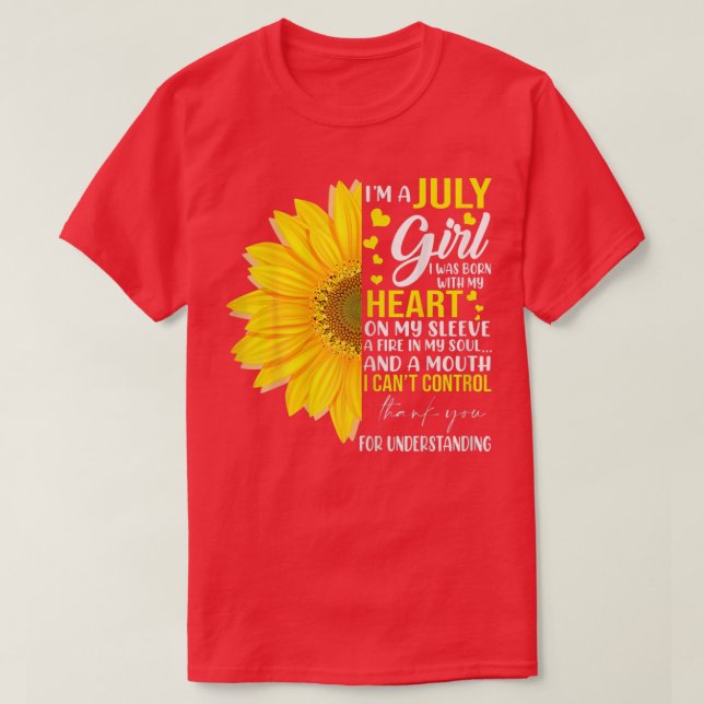 Womens July Girl Sunflower Matching Girl Born On J T-Shirt (Design Front)