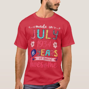 Womens July Girls 1934 Birthday Gift 88 Years Old T-Shirt