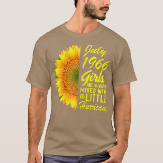 Womens July Girls 1966  Sunflower 56th Birthday Gi T-Shirt